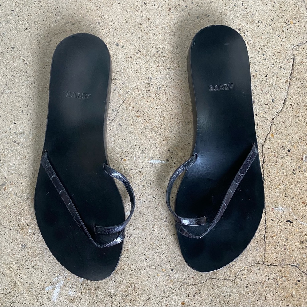 Bally leather toe strap sandals